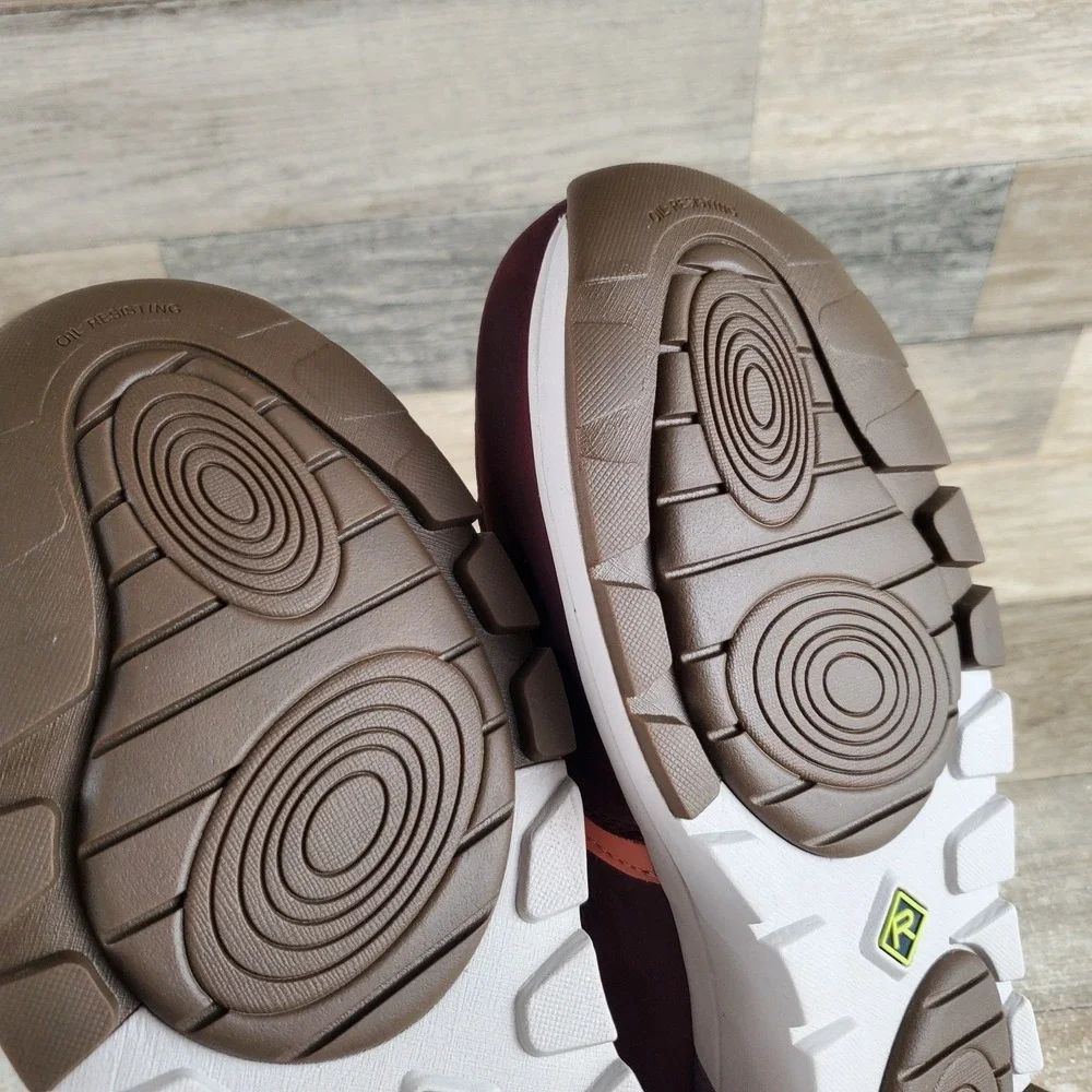 Rockport Pulse Tech Womens Work Shoes Sz 12 M Merlot Leather Comp Toe Sneakers